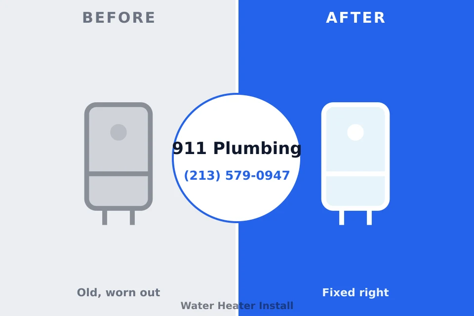 Before and after: plumbing repair Burt, MI